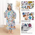 thumbnail image 3 of FORMRS Wearable Blanket Hoodie with Sleeves for Kids Cozy Flannel Sweatshirt, Doodle Pattern, 3 of 7