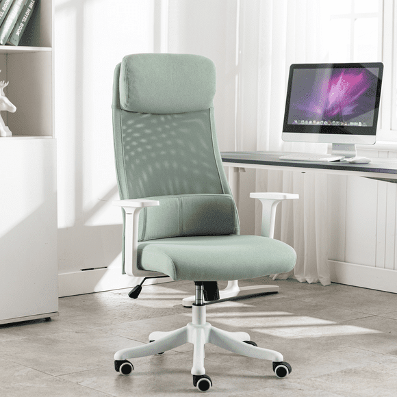 Adjustable Home Office Desk Chair, High Back Mesh Swivel Computer Task Chair with Tilt Tension, Headrest and Movable Waist Cushion