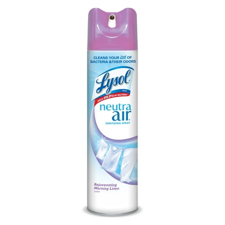 (2 Pack) Lysol Neutra Air Sanitizing Spray, Morning Linen, 10oz, Air Freshener, Odor