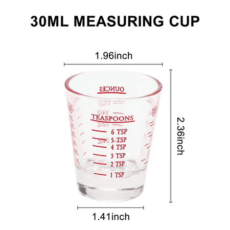 

6Pcs Measuring Cup Espresso Shot Glass Liquid Glass Wine Glass 26-Incremental Measurement 1Oz 6 2 30Ml