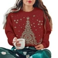thumbnail image 2 of Christmas Sweatshirts for Women Fashion Vintage Xmas Holiday Tops Casual Christmas Sweater Long Sleeve Outfits Crewneck Fleece Sweatshirt Pullover Top Plus Size, 2 of 7