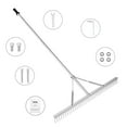 thumbnail image 1 of VEVOR Landscape Rake, 36" Head Aluminum Landscape Rake, Lake Weed Rake with 75" Long Handle, for Loosening Soil, Lawn Care, Weeding Lake, Garden, Pond, 1 of 9
