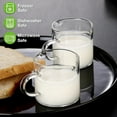 thumbnail image 6 of Espresso Cups Set of 2, 4 OZ Double Spouts Cups, Espresso Shot Glasses, Milk Cup with Handle, Clear Glass, Espresso, 6 of 8