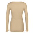 thumbnail image 6 of Resicozy Womens Long Sleeve Square Neck Ribbed Fitted Casual Tops Tee Slim Fashion Solid Color Basic Shirts Beige M, 6 of 7