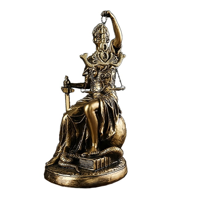Escultura nórdica vintage de resina de la diosa de la justicia, 26,5 cm