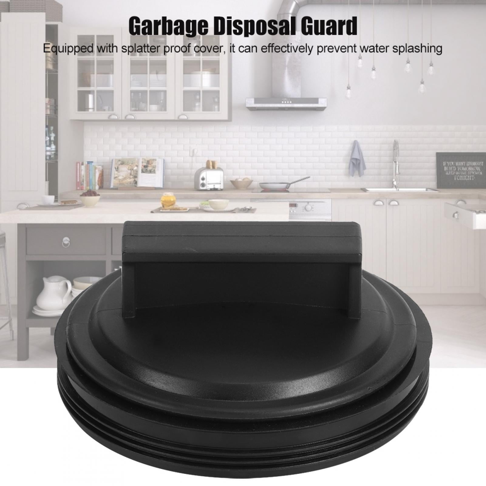 Mellbree Kitchen Sink Plug Stopper for Flange Drain Texture Black Drain Cover with 3 3/8 Garbage Disposal Splash Guard for InSinkErator Evolution Series QCB-AM Garbage Disposal Stopper 
