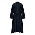 thumbnail image 6 of Women Casual Button Down Shirt Dress Trendy 2025 Long Sleeve Stylish A-line Loose Fit Business Office Long Dress, 6 of 6
