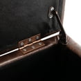 thumbnail image 4 of Wovenbyrd 24" Tufted Storage Ottoman, Hinged Lid, Faux Leather - Dark Brown, 4 of 5