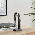 thumbnail image 3 of Brown Cast Iron Abstract Family of Four Together Sculpture - Tabletop Figurine For Desks, Accent Tables, or Shelves, 3 of 9