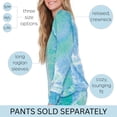 thumbnail image 2 of Hello Mello Dyes The Limit Lounge Long Sleeve Pajama Top, Aqua Small/Medium (Women's), 2 of 7