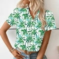 thumbnail image 4 of Youyipin Womens Tops Women's Hawaiian Button Down Shirts Casual Short Sleeve Floral Tropical Print Summer Blouse Tunic Top Beach Vacation Clothes For Women, 4 of 7