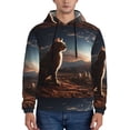 thumbnail image 2 of Zufioo Pyramid Desert Cat Design Fleece Comfortable Hoodie for Mens,Sweatshirt for Men,Pullover Hooded Sweatshirt for Men -3X-Large, 2 of 5