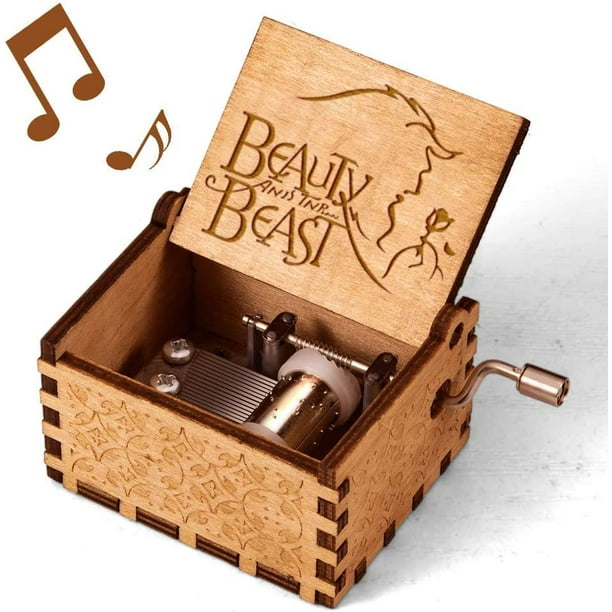 Boîte à musique en bois à manivelle classique pour cadeau (musique