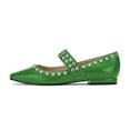 thumbnail image 4 of YDN Women Classic Square Closed Toe Mary Jane Rhinestone Studded Flats Strap Ballet Dance Dress Casual Shoes Size 8 Green, 4 of 4