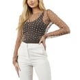 thumbnail image 1 of Camisa transparente para mujer, Top transparente con perlas para mujer, Top transparente de malla para mujer, materiales ecológicos, 1 of 8