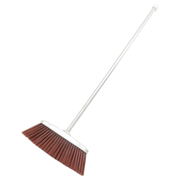 QIFULL Reusable Room Cleaning Broom with Metal Handle and Thick Nylon Bristles for Garbage Sweeping