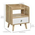 thumbnail image 3 of HOMCOM Nightstand, Bedside Table, Side Table w/ Drawer and Shelf, Natural, 3 of 10