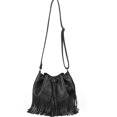 thumbnail image 4 of Black Ladies Shoulder Bag Tassel Bucket Bag Satchel, 4 of 4
