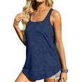 thumbnail image 5 of Tank Tops for Women Square Neck Sleeveless Vest Shirts Solid Color Casual Loose Comfy Summer Basic Blouses Tee, 5 of 8