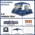 thumbnail image 4 of COBIZI 4-6-8 Person Family Camping Tent with Instant Pop-Up Setup, 10x9FT Heavy Duty 210D Oxford Waterproof PU2000mm & Fire Resistant Tent with Mesh Screen, Wind Ropes and Stakes, Dark Blue, 4 of 7