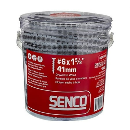 Senco 06A162P DuraSpin Number 6 by 1-5/8-Inch Drywall to Wood Collated Screw (1,000 per