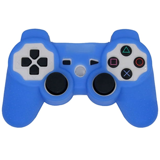 Funda de silicona para agarre de piel para controlador de PS3, controlador de juegos inalámbrico de doble choque. Rojo Verde estilo simple