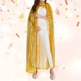thumbnail image 2 of UJNDER Adult Sequin Lace Cape Carnival Cape Coat for Stylish Performance and Fashionable Events Gold, 2 of 8