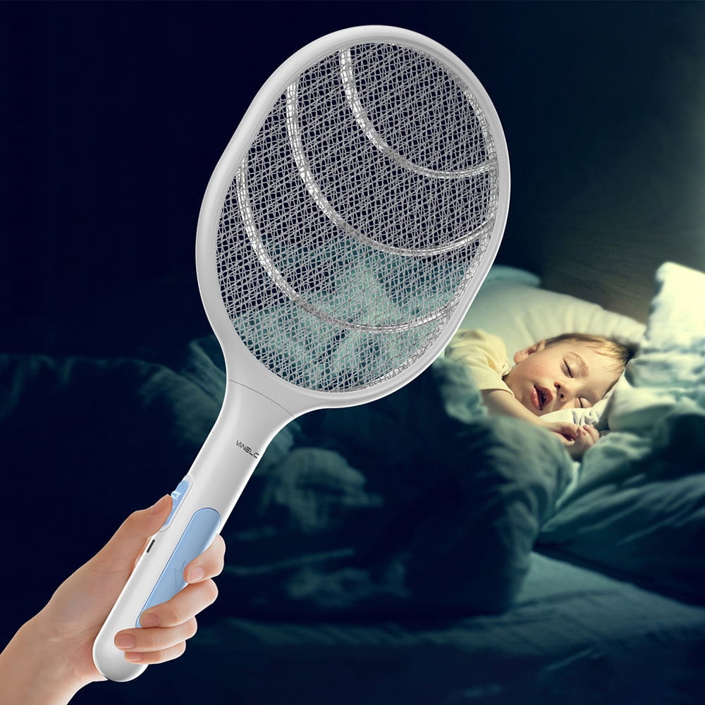 Electric Flying Bug Zapper Racket Flying Bugs Zapper Mosquitoes Racket