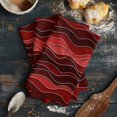 thumbnail image 6 of Red Ombre Kitchen Towels Set of 3, Water Absorbent Dish Towel, Abstract Art Moire Ocean Waves Decorative Hand Towels - Quick Drying Cloth for Cooking Baking, 18x28 Inch, 6 of 8