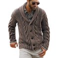 thumbnail image 1 of LAICAIW Mens Cable Knit Cardigan Sweater Shawl Collar Loose Fit Long Sleeve Casual Cardigans, 1 of 5