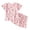 Pink, variant on YunPes Toddler Girls Cute Floral Print Clothing Set Short Sleeve T-shirts & Shorts 2PC Outfits Lettuce Trim Graphic Loungewear Summer