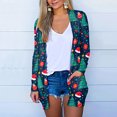 thumbnail image 1 of Puntoco Moda para mujer Abrigo con estampado navideño Cárdigan de manga larga con bolsillo Blusa informal suelta tops Liquidación Puntoco Puntoco-2261, 1 of 6