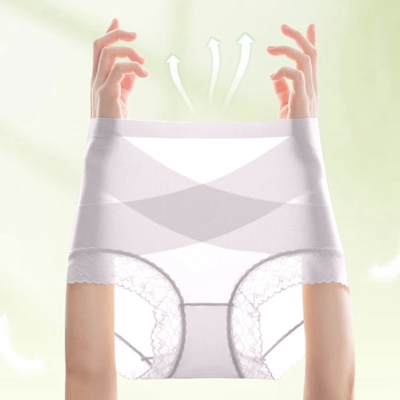 HAYIMI Womens Underwear Plus Size Belly Cinching High Waisted Breathable Briefs Comfort Solid Color Underpants