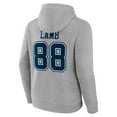 thumbnail image 3 of Men's CeeDee Lamb Gray Dallas Cowboys Icon Player Name & Number Pullover Hoodie, 3 of 3