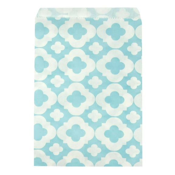 Wrapables® Clover Print Party Treat Bags (25 Count), Aqua