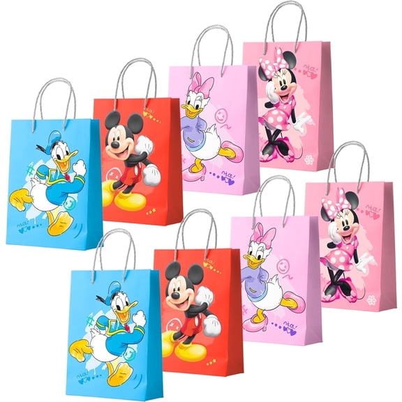 Mickey Minnie Gift Bags - 24pcs Mickey Minnie Party Bags, Mickey Minnie Gift Bags, Mickey Minnie Candy Bags for Boys/Girls Children's Mickey Minnie Theme Birthday Party Decoration Supplies