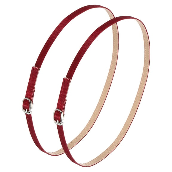 1 Pair Replacement Ankle Strap for Heels Detachable High Heels Shoe Straps Adjustable PU Leather Shoe Bands, Wine Red