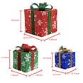 thumbnail image 2 of Christmas Lighted Gift Boxes Snowflake Medium Coarse Cloth Present Decoration Indoor Outdoor Set of 3, 2 of 8