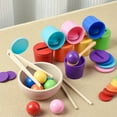 thumbnail image 4 of Wooden Color Sorting Cup Game Educational Toy for Early Learning and Classification Skills Development, 4 of 6