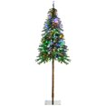 thumbnail image 1 of 6ft Pencil Christmas Tree with LED Lights - Slim Green Tree for Living Room, Warm White/Multi-Color, Steel Base, Indoor Holiday Decor, 1 of 7