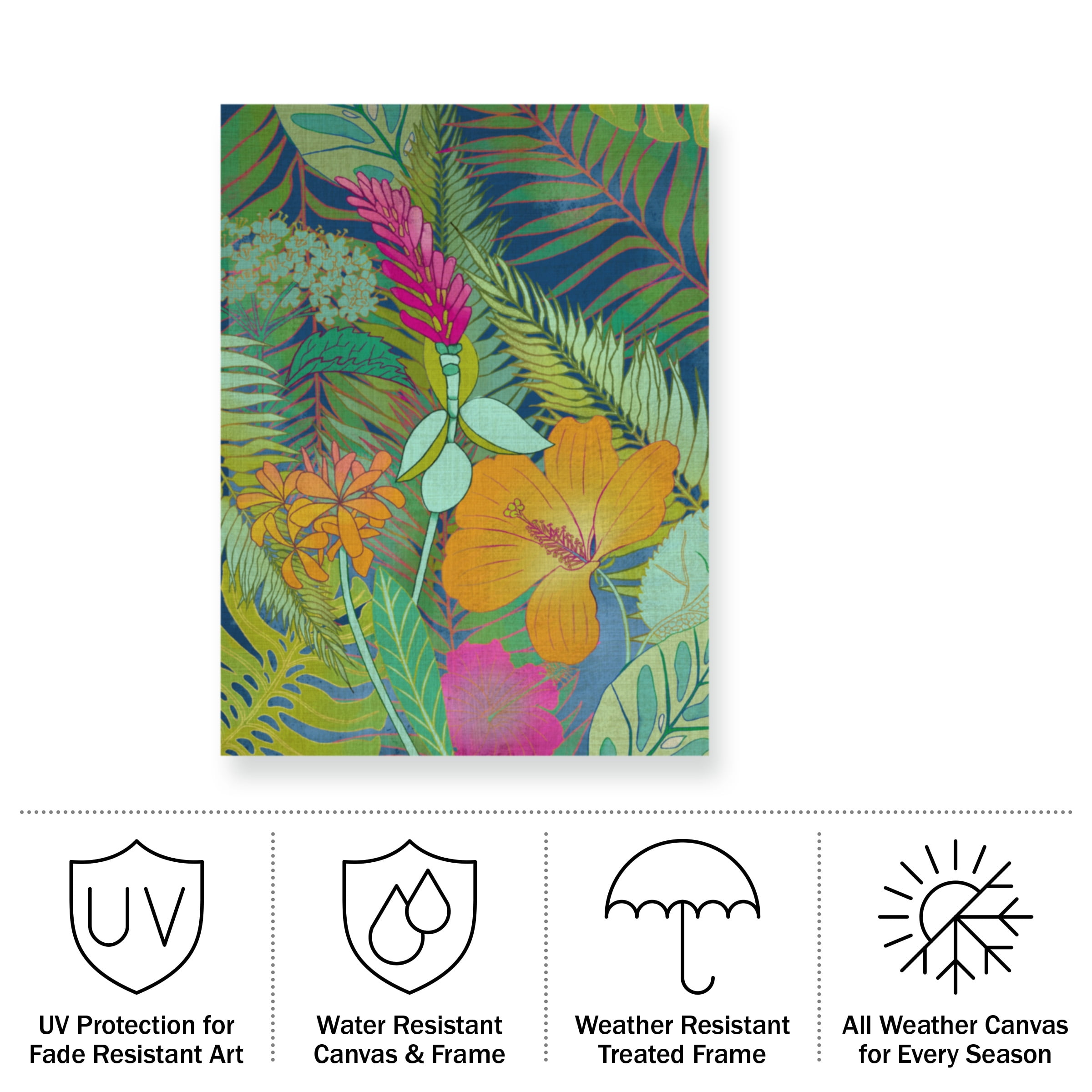 Chariklia Zarris 'Tropical Tapestry II' Outdoor Canvas 47x47