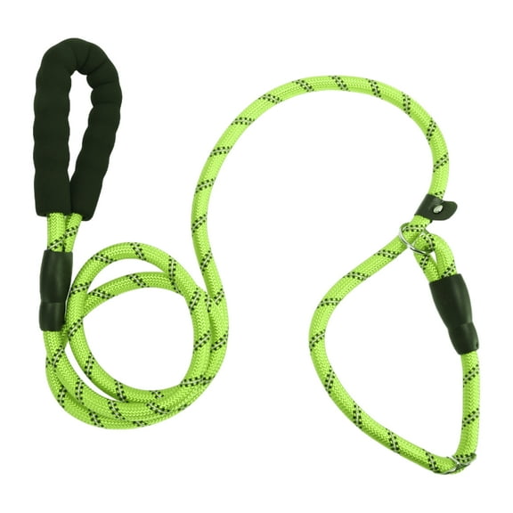 Unique Bargains Nylon Dog Leash Sponge Handle Reflective Rope for Dogs Green Length 180cm Diameter 1/2 Inch