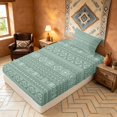 thumbnail image 5 of Manfei Bohemian Aztec Twin Sheets,Exotic Style Bedding, Green White, Gray Reversible 3-Piece1 Flat Sheet + 1 Fitted Sheet + 1 Pillowcase, 5 of 6