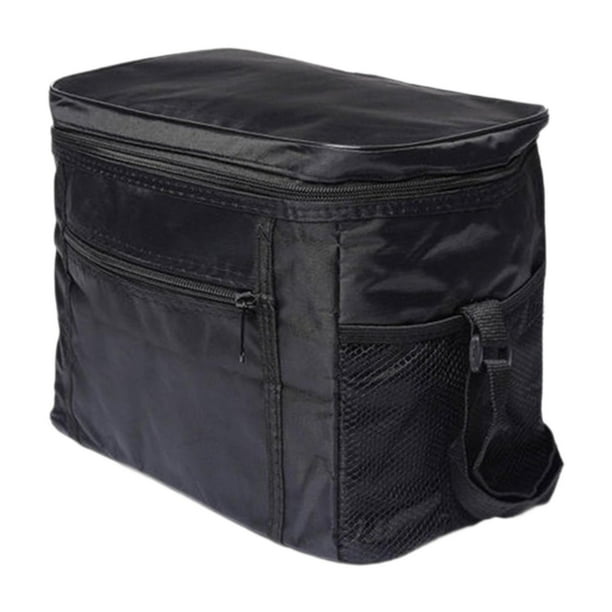 Bolsa térmica aislante para alimentos, ligera, con cierre de cremallera, para entrega de alimentos, para llevar pasteles, para uso comercial y de Negro