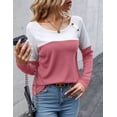 thumbnail image 5 of Zeagoo Womens Fall Tops Casual Shirts Long Sleeve Crewneck Sweatshirts Color Block Waffle Tunic Shirts Jumper Tops Fall Winter Tunics, 5 of 6