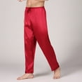 thumbnail image 4 of Mens Classic Silk Satin Pajamas Pyjamas Lounge Pants Sleep Bottoms Sleepwear Boxer, 4 of 6
