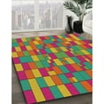 thumbnail image 3 of Ahgly Company Machine Washable Indoor Rectangle Transitional Fuchsia Magenta Green Area Rugs, 2' x 5', 3 of 7