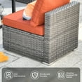 thumbnail image 6 of Ovios 6 Pieces Patio Fire Pit Set All Weather Wicker Outdoor Conversation Set with Coffee Table,Orange Red, 6 of 7