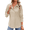 Khaki, variant on Button Down Shirts for Women Wrinkle Free Long Sleeve Collared Dress Blouses Casual Work Office Tunics Tops