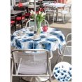thumbnail image 5 of Outdoor Tablecloths with Umbrella Hole & Zipper, Navy Blue Floral Round Tablecloths 60 Inch, Spring Flowers Butterflies Watercolor Waterproof Table Cloth, Patio/Pool/Picnic Table Covers, 5 of 8